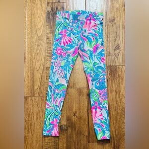 Lilly Pulitzer Vibrant Floral Leggings - Pink, Blue, Green Girls Large (8-10)